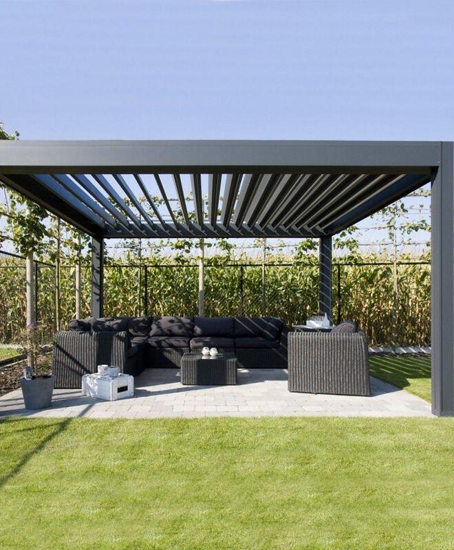 3x4 m Pergola, lamellás tetővel, antracit