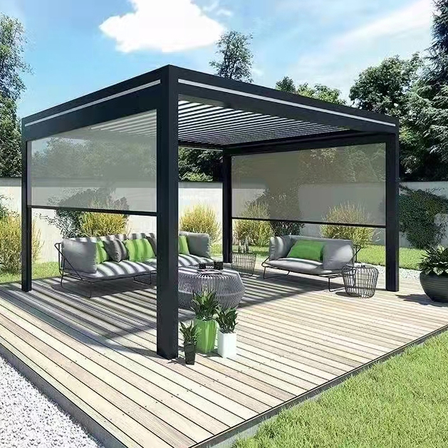 3x3 m Pergola, lamellás tetővel, antracit
