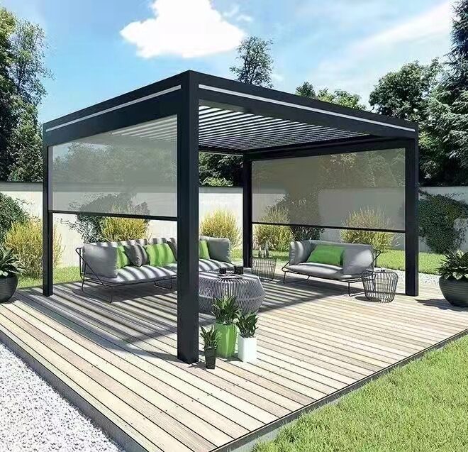 3x3 m Pergola, lamellás tetővel, antracit