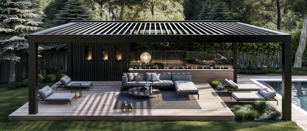 Egy alumínium pergola inkább modern hatást kelt