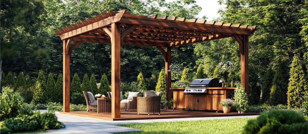 Klasszikus fa pergola
